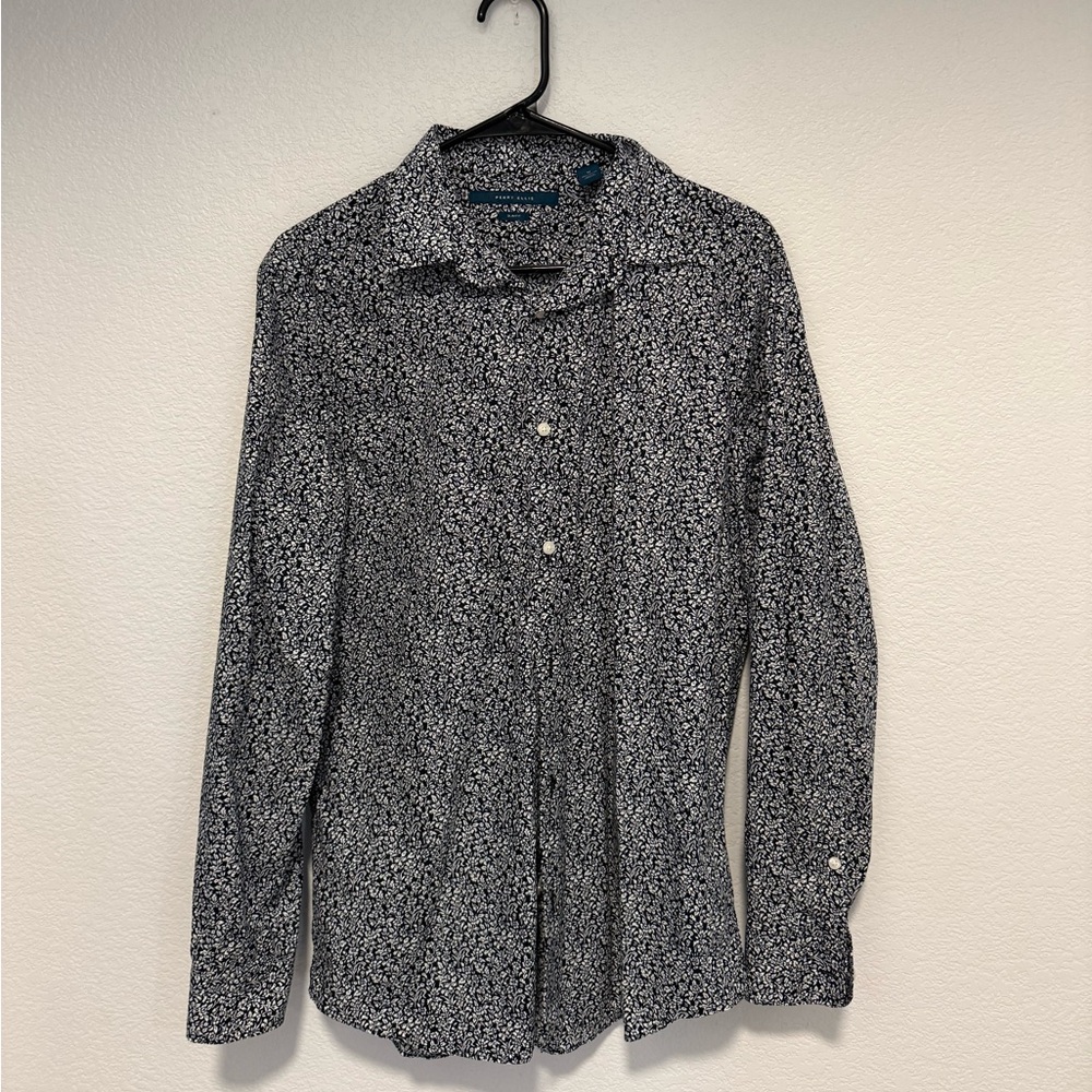 Black and White Floral Shirt